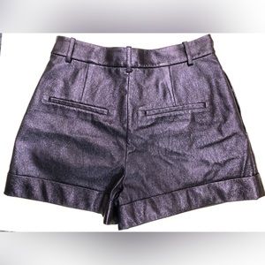 Alice & Olivia Purple Metallic Shorts